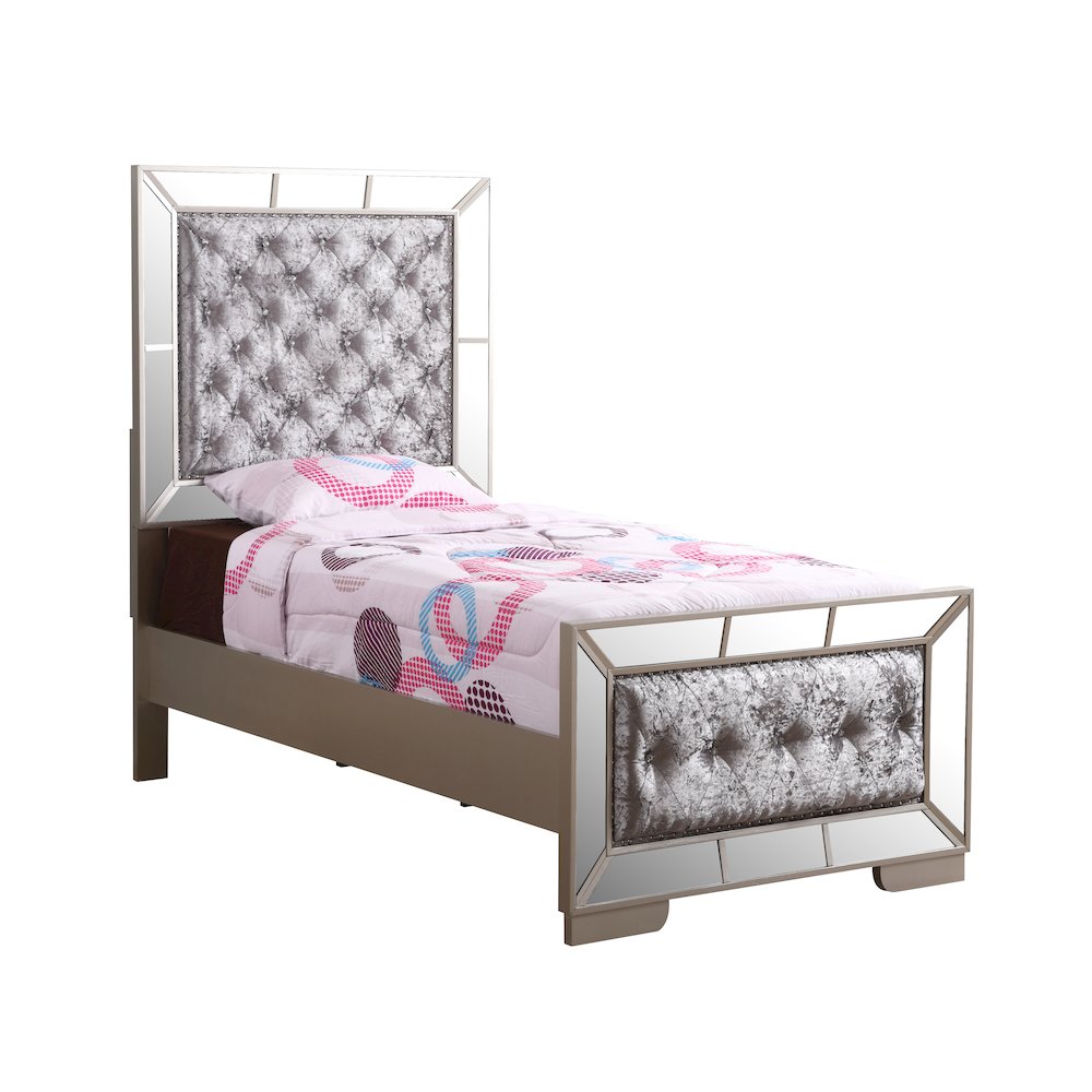 Glory Furniture Hollywood Hills Twin Bed in Champagne Color. Picture 1