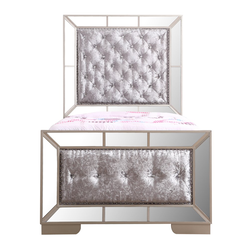 Glory Furniture Hollywood Hills Twin Bed in Champagne Color. Picture 2