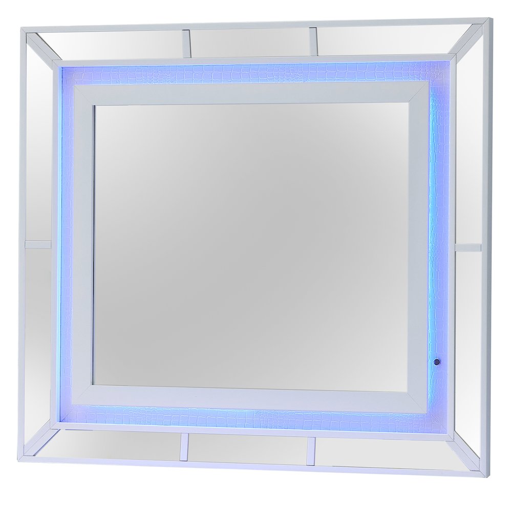 Glory Furniture Hollywood_Hills Mirror in White Color. Picture 1