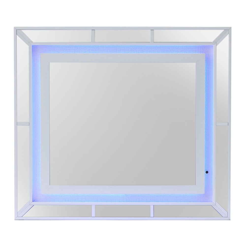 Glory Furniture Hollywood_Hills Mirror in White Color. Picture 2