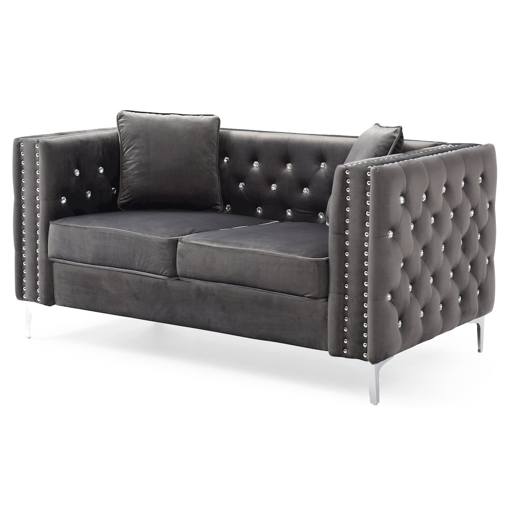 Glory Furniture Paige Loveseat in Gray Color. Picture 1