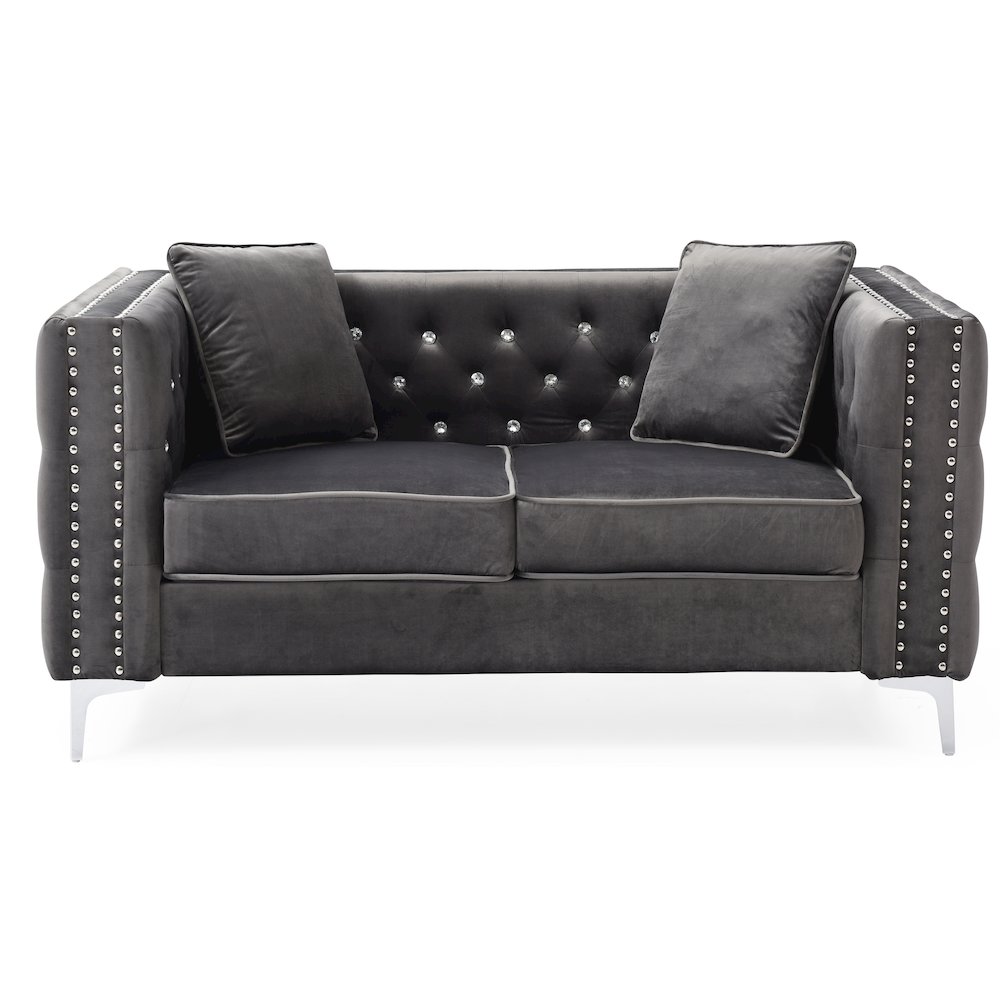 Glory Furniture Paige Loveseat in Gray Color. Picture 2