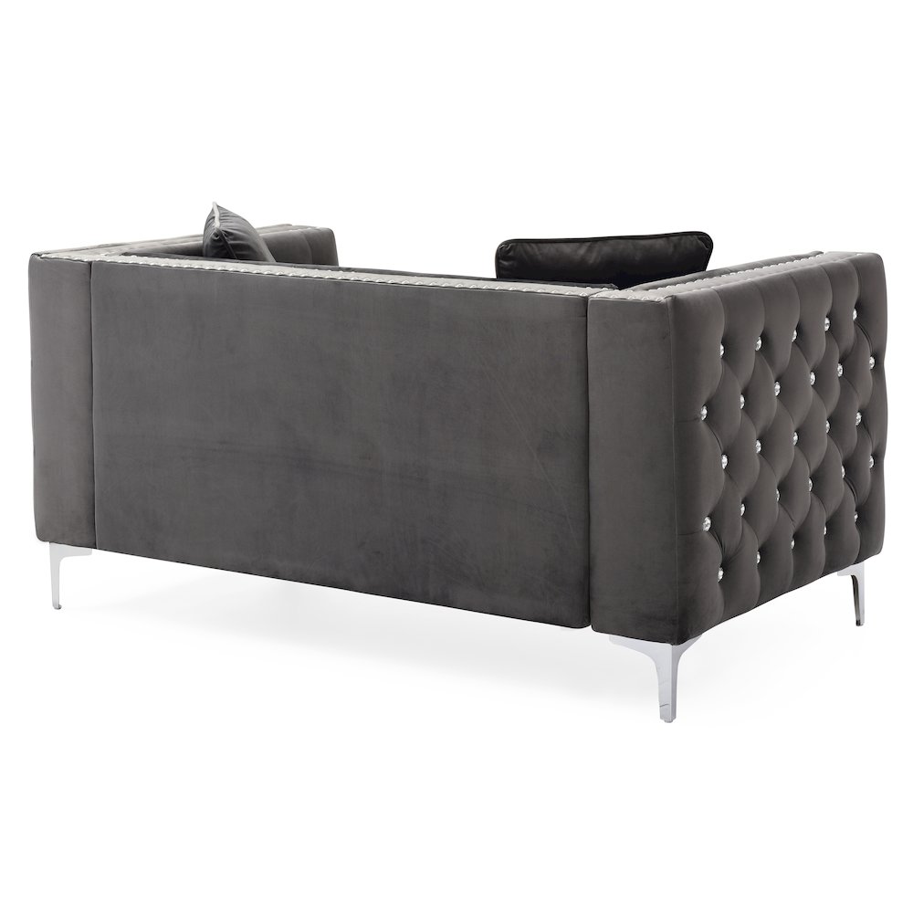 Glory Furniture Paige Loveseat in Gray Color. Picture 4