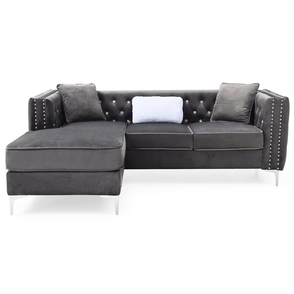 Glory Furniture Paige Sofa Chaise in Gray Color. Picture 2