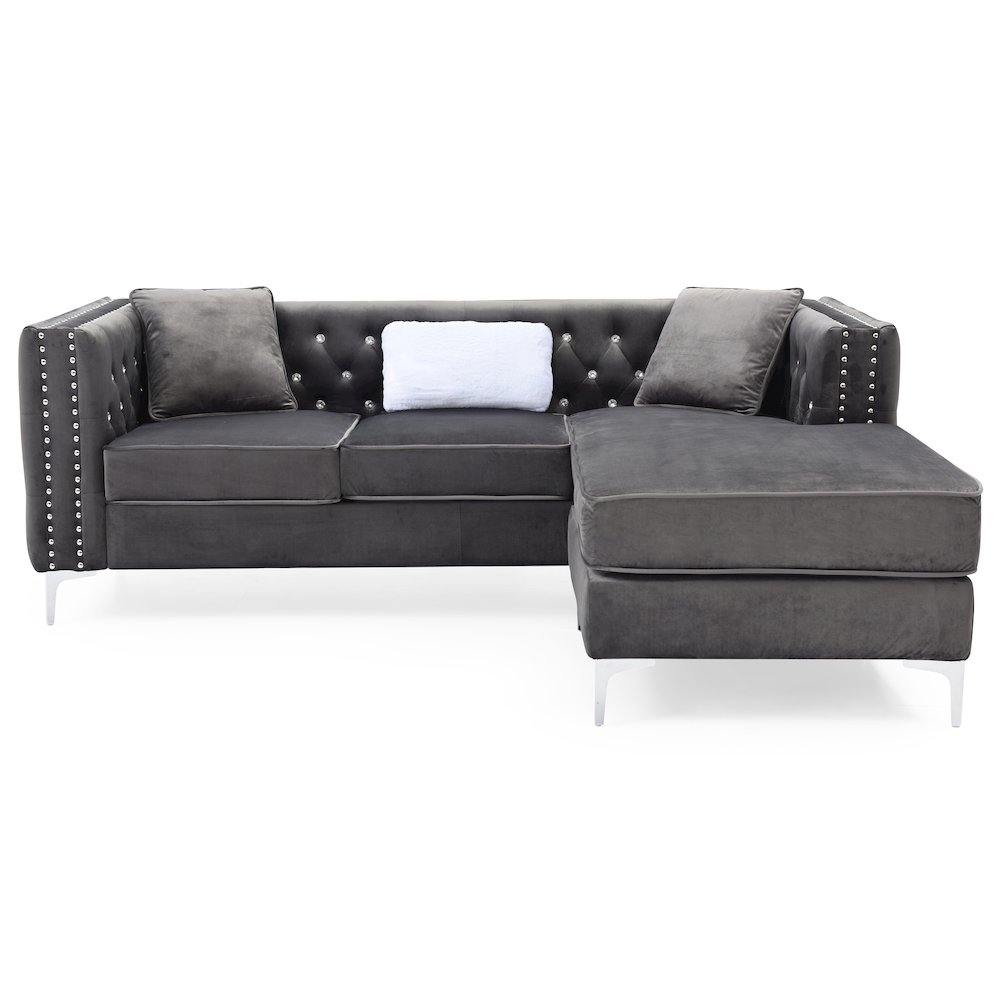 Glory Furniture Paige Sofa Chaise in Gray Color. Picture 5