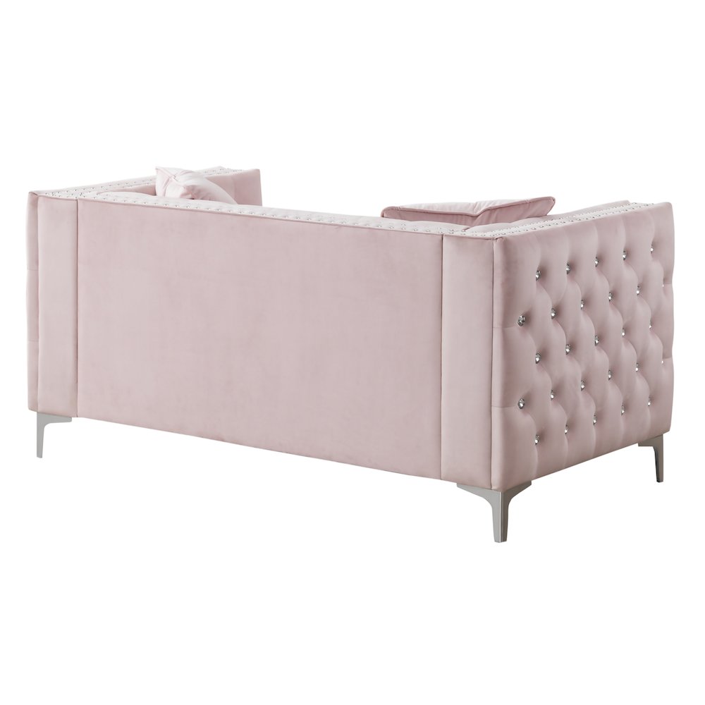 Glory Furniture Paige Loveseat in Pink Color. Picture 3