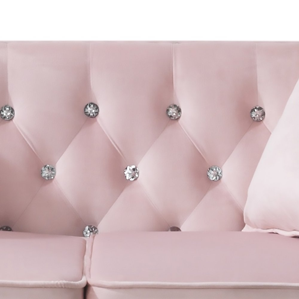 Glory Furniture Paige Loveseat in Pink Color. Picture 4