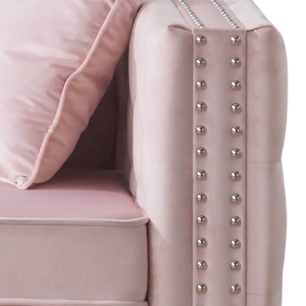 Glory Furniture Paige Loveseat in Pink Color. Picture 5