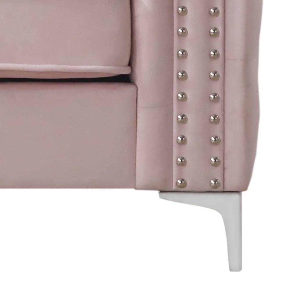 Glory Furniture Paige Loveseat in Pink Color. Picture 6