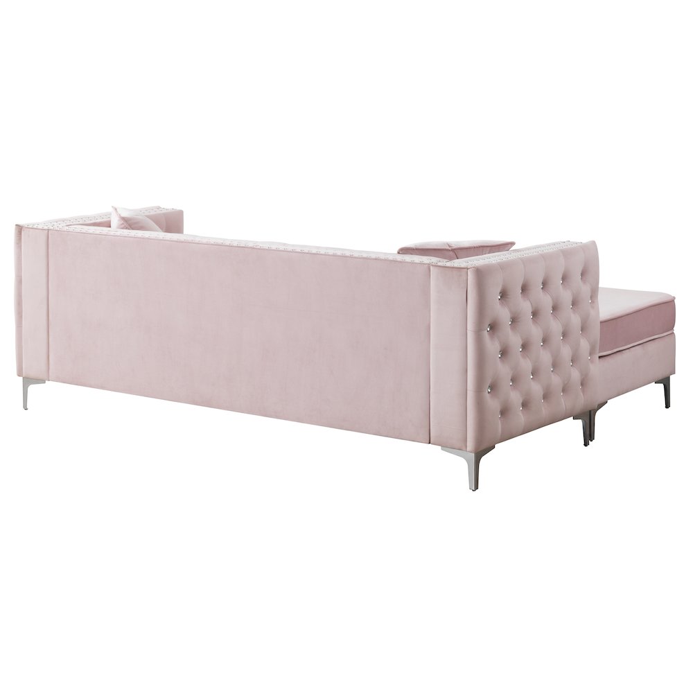 Glory Furniture Paige Sofa Chaise in Pink Color. Picture 4