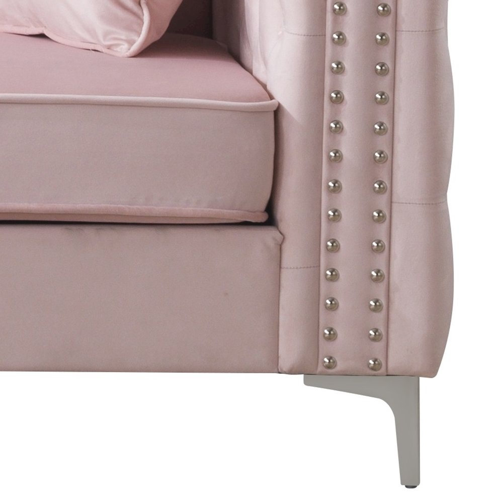 Glory Furniture Paige Sofa Chaise in Pink Color. Picture 6