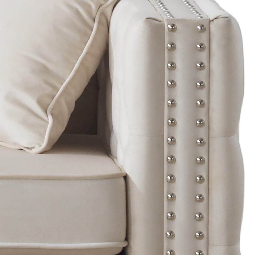 Glory Furniture Paige Loveseat in Ivory Color. Picture 5