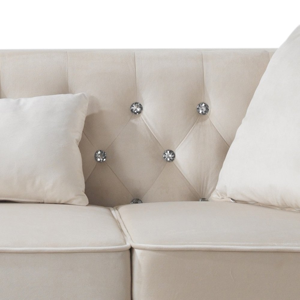 Glory Furniture Paige Sofa in Ivory Color. Picture 4