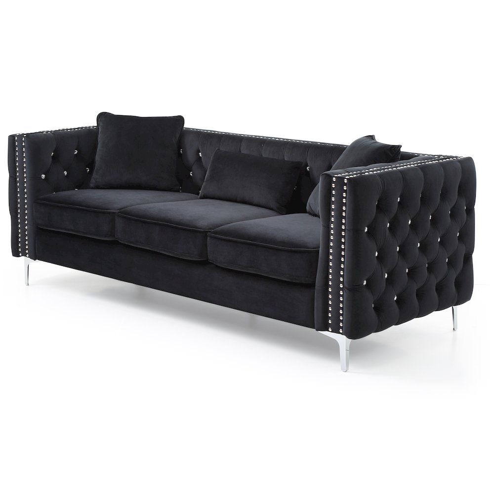 Glory Furniture Paige Sofa in Black Color. Picture 1