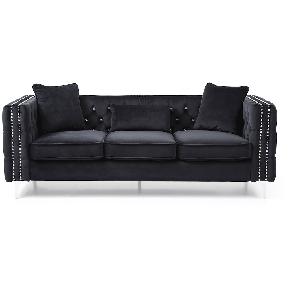 Glory Furniture Paige Sofa in Black Color. Picture 2