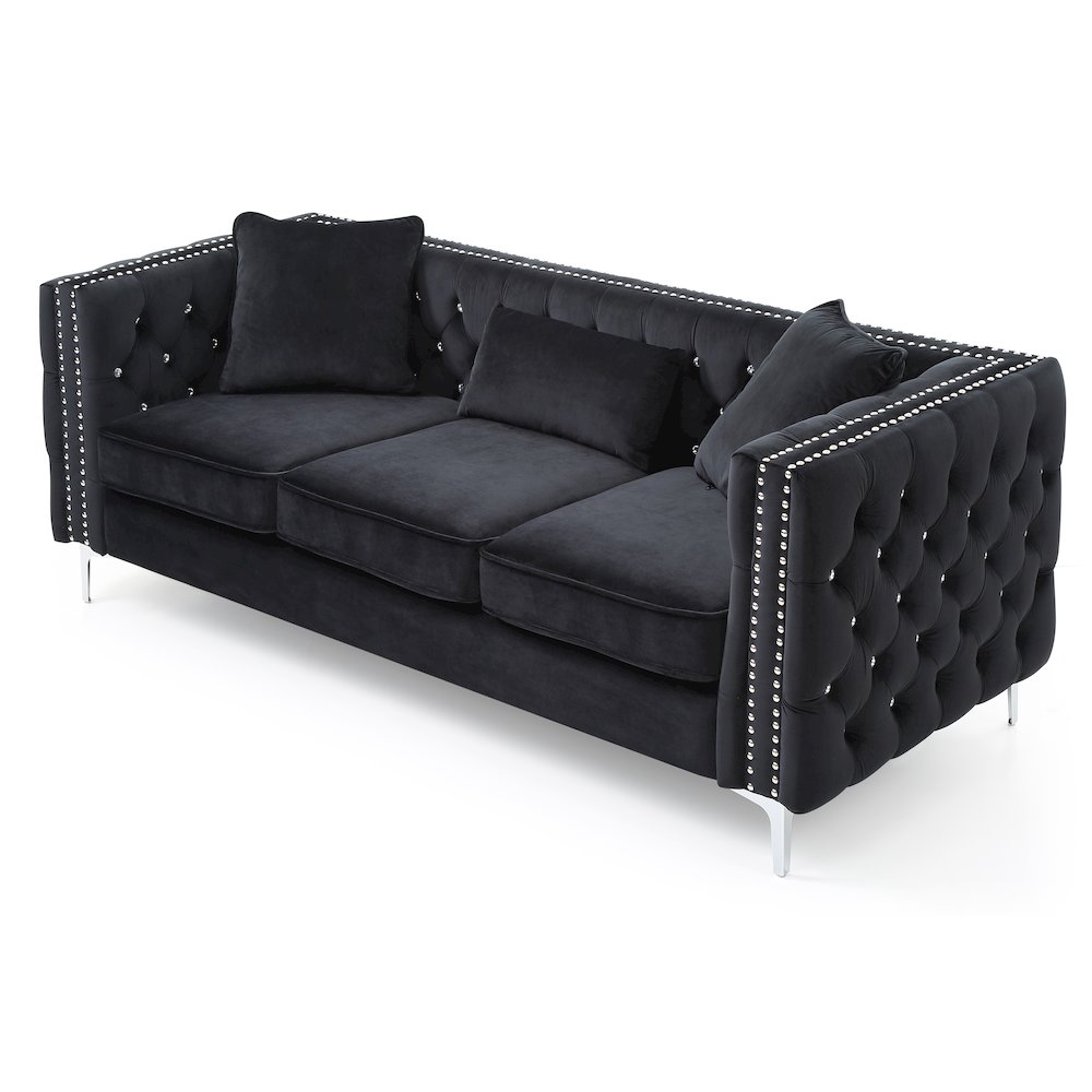 Glory Furniture Paige Sofa in Black Color. Picture 3