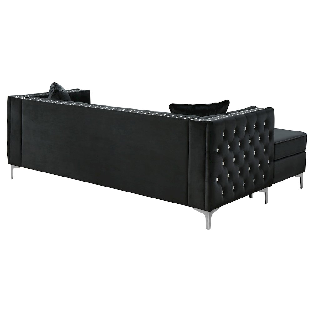 Glory Furniture Paige Sofa Chaise in Black Color. Picture 4