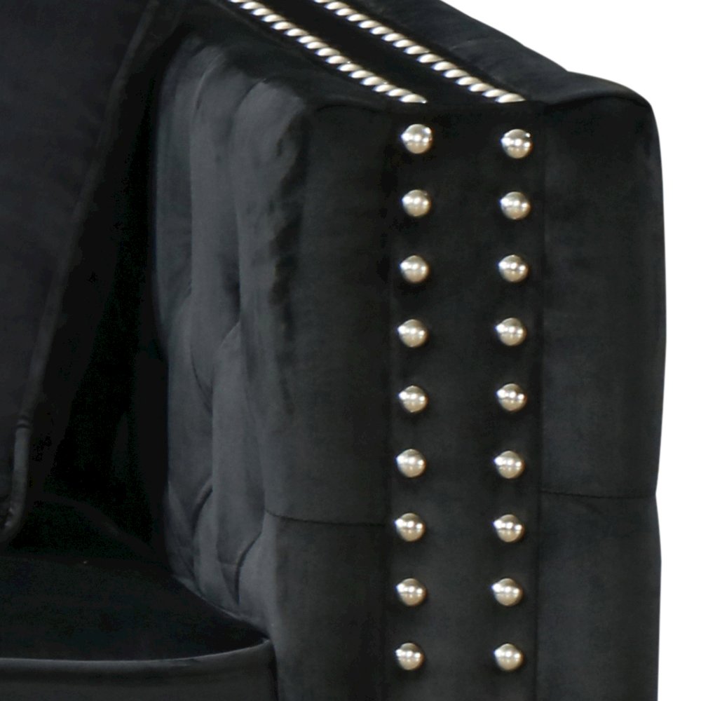 Glory Furniture Paige Sofa Chaise in Black Color. Picture 6