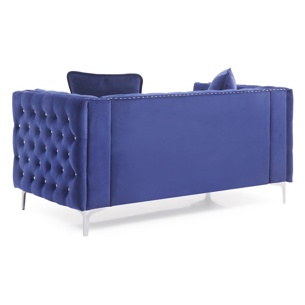 Glory Furniture Paige Loveseat in Blue Color. Picture 4