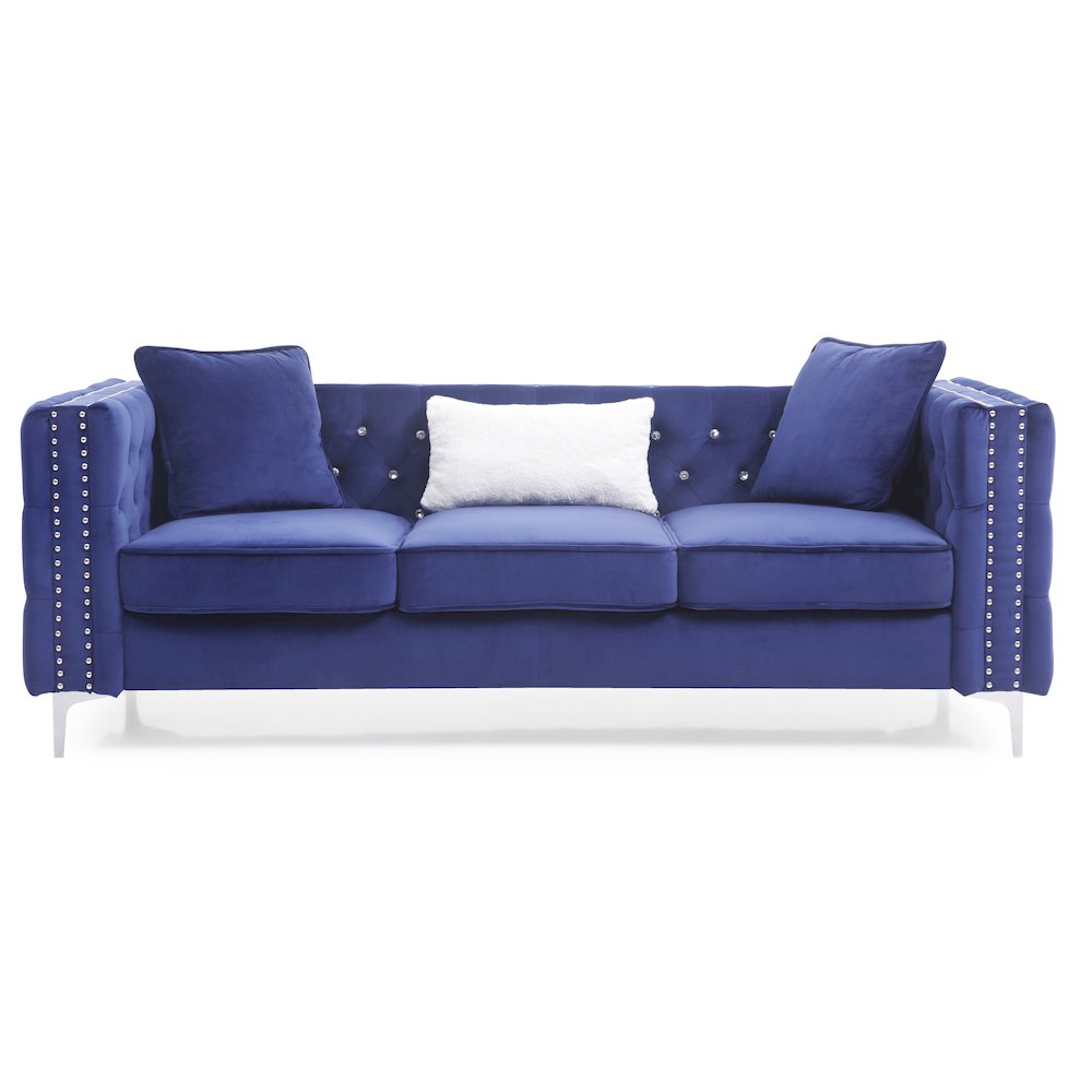 Glory Furniture Paige Sofa in Blue Color. Picture 2
