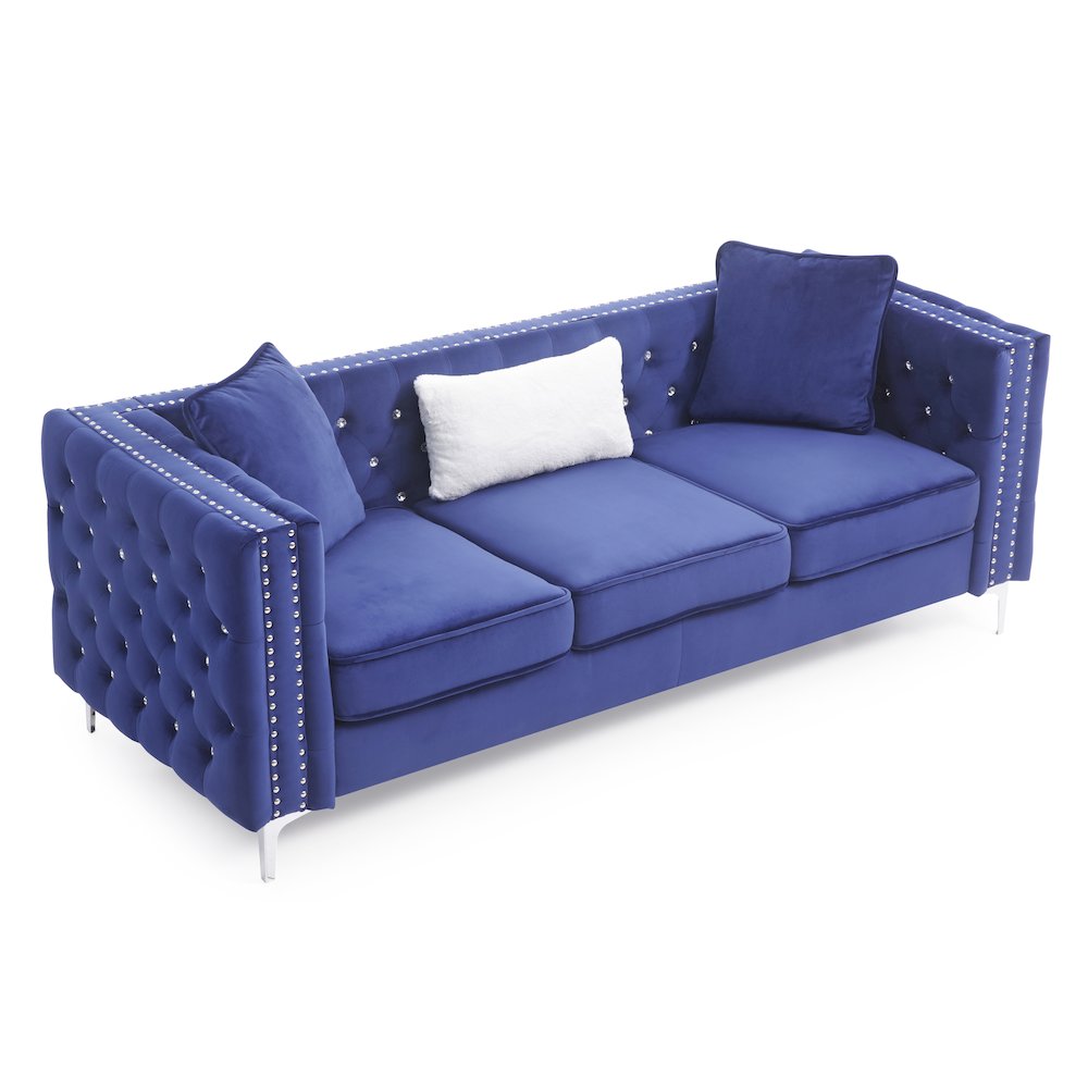 Glory Furniture Paige Sofa in Blue Color. Picture 3