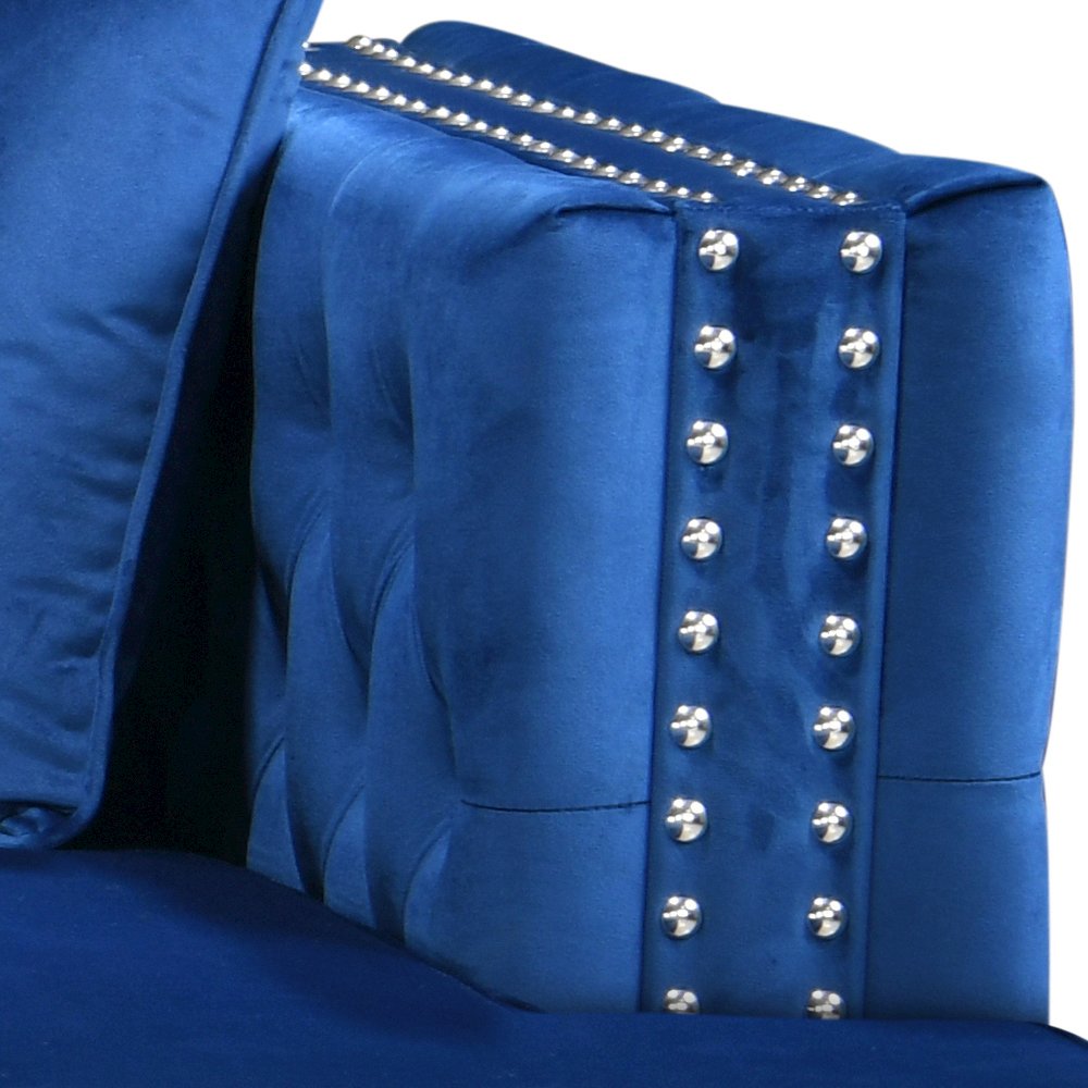 Glory Furniture Paige Sofa Chaise in Blue Color. Picture 6