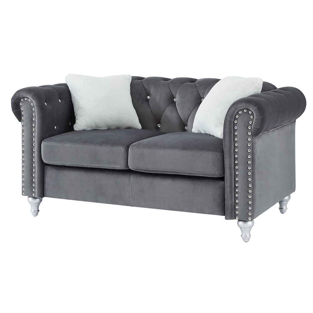 Glory Furniture Raisa Loveseat in Gray Color. Picture 1