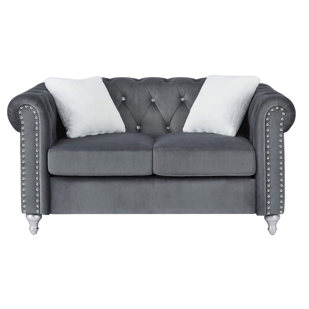 Glory Furniture Raisa Loveseat in Gray Color. Picture 2