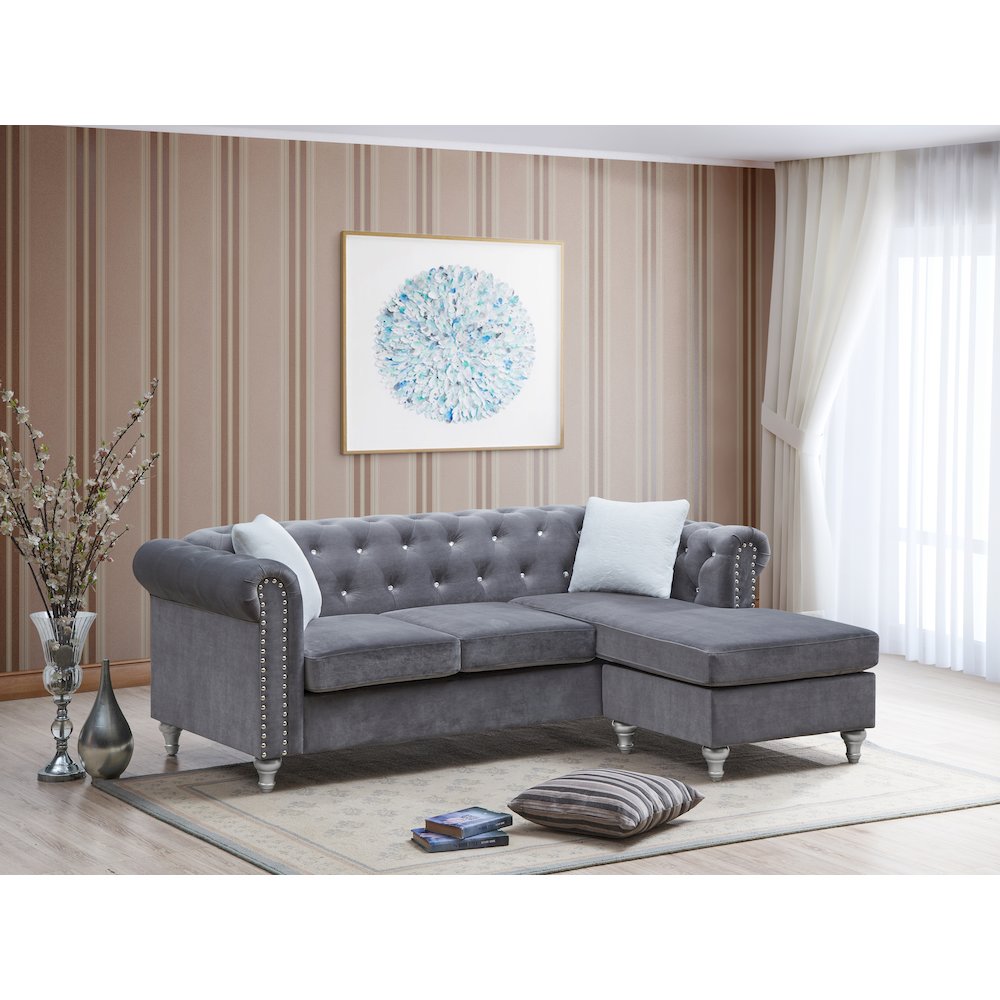 Glory Furniture Raisa Sofa Chaise in  Color. Picture 5