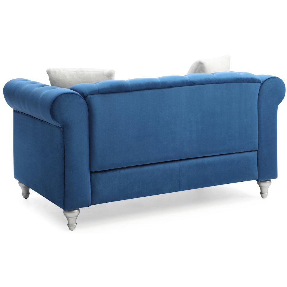 Glory Furniture Raisa Loveseat in Navy Blue Color. Picture 4