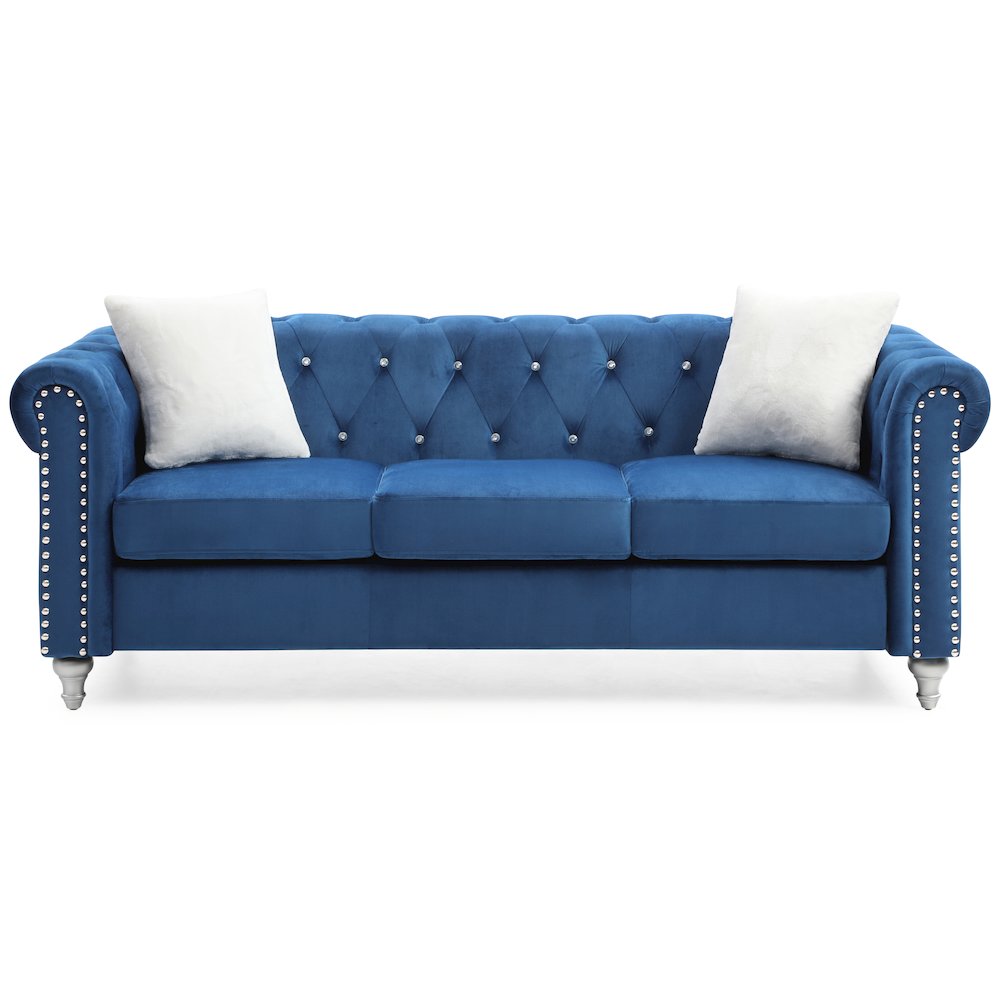Glory Furniture Raisa Sofa in Navy Blue Color. Picture 2