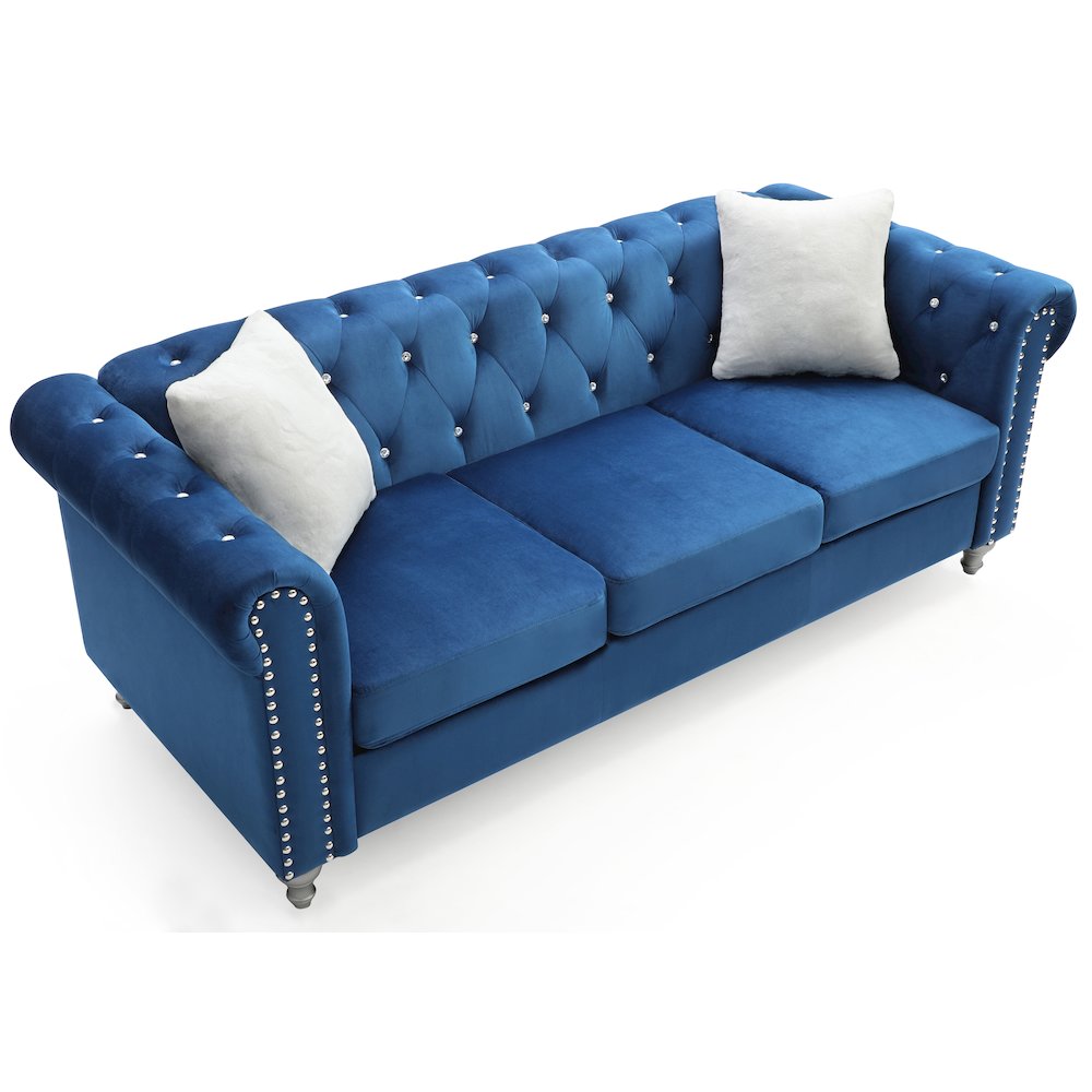 Glory Furniture Raisa Sofa in Navy Blue Color. Picture 3