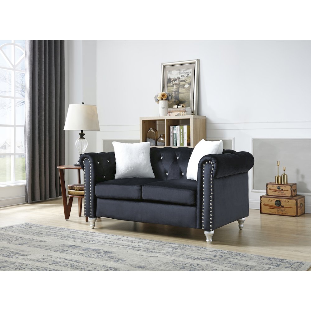 Glory Furniture Raisa Loveseat in Black Color. Picture 5