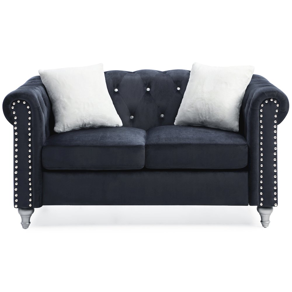 Glory Furniture Raisa Loveseat in Black Color. Picture 2