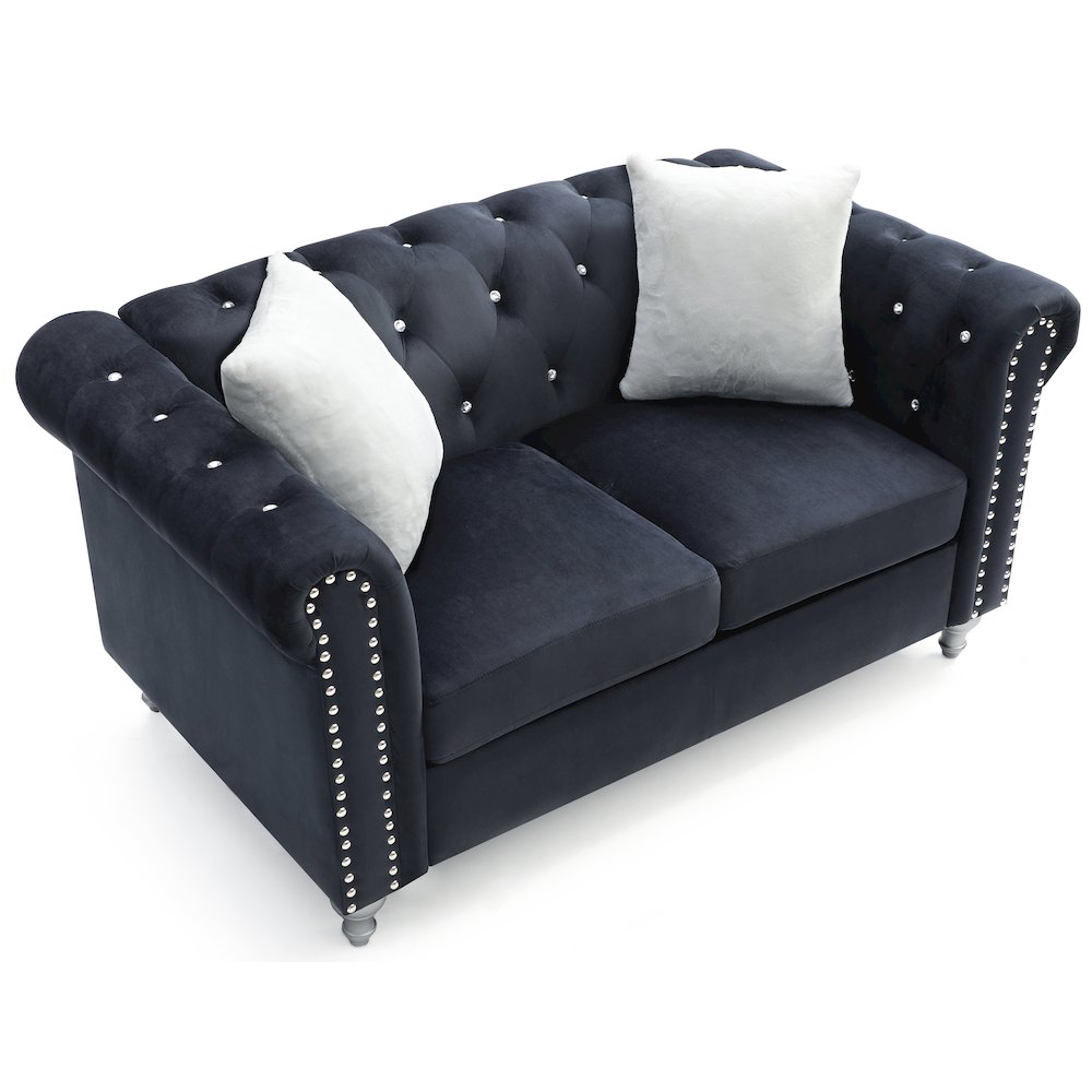 Glory Furniture Raisa Loveseat in Black Color. Picture 3