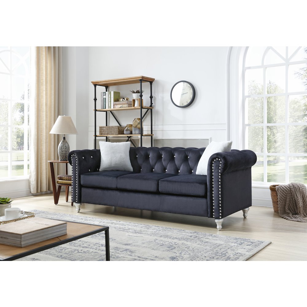 Glory Furniture Raisa Sofa in Black Color. Picture 5