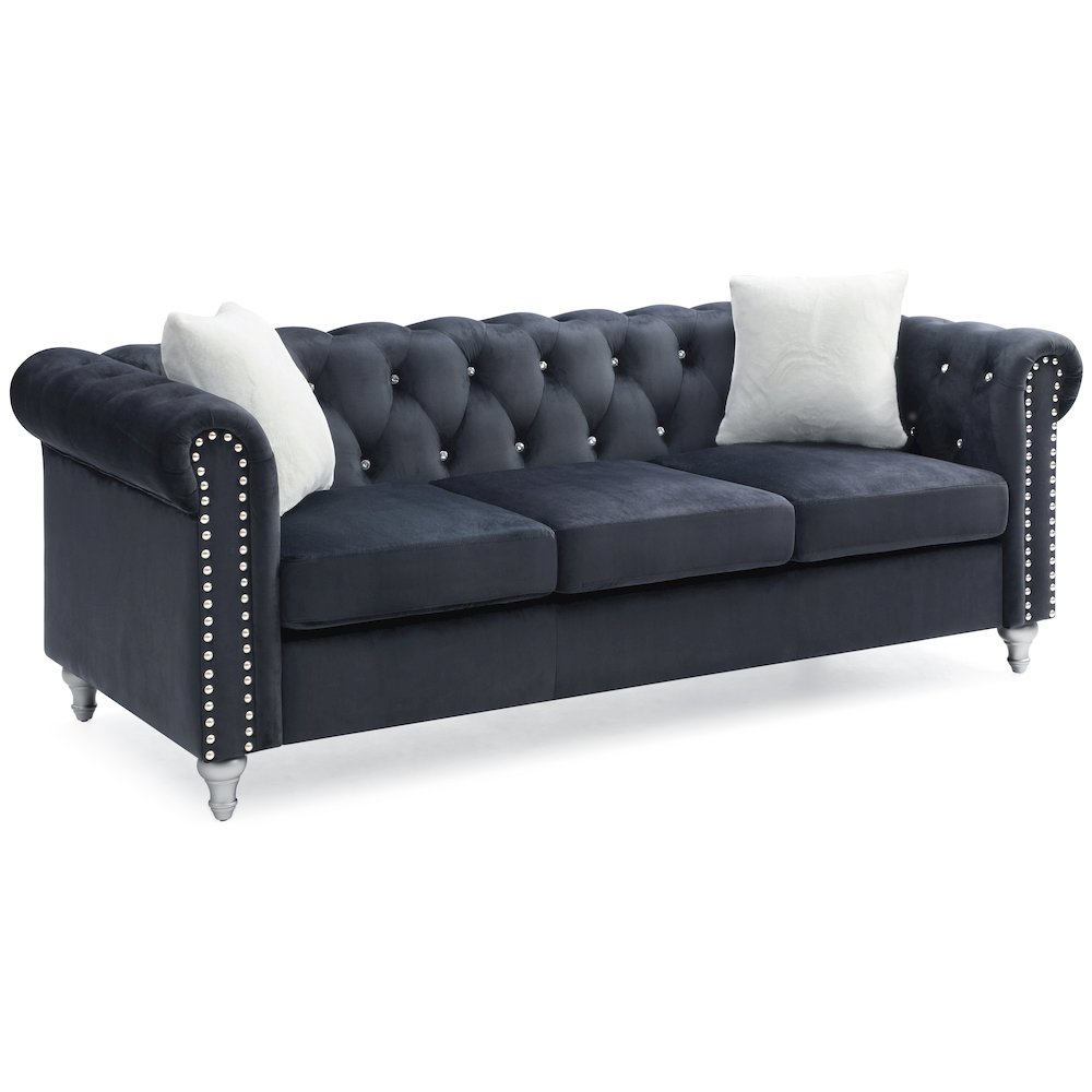 Glory Furniture Raisa Sofa in Black Color. Picture 1