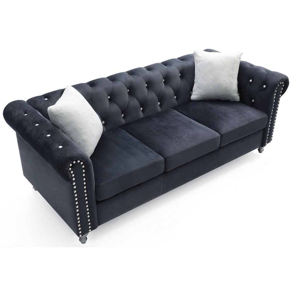 Glory Furniture Raisa Sofa in Black Color. Picture 3