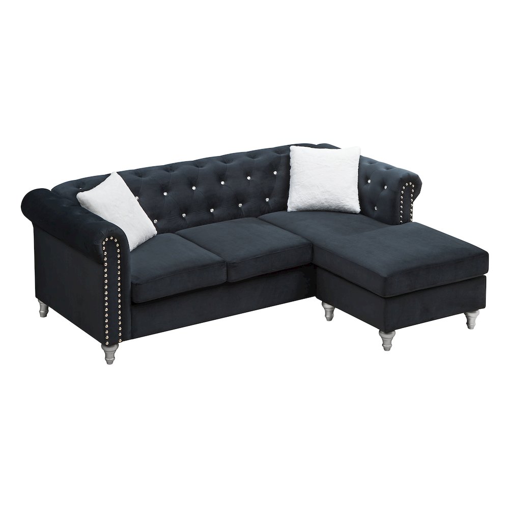 Glory Furniture Raisa Sofa Chaise in Black Color. Picture 3