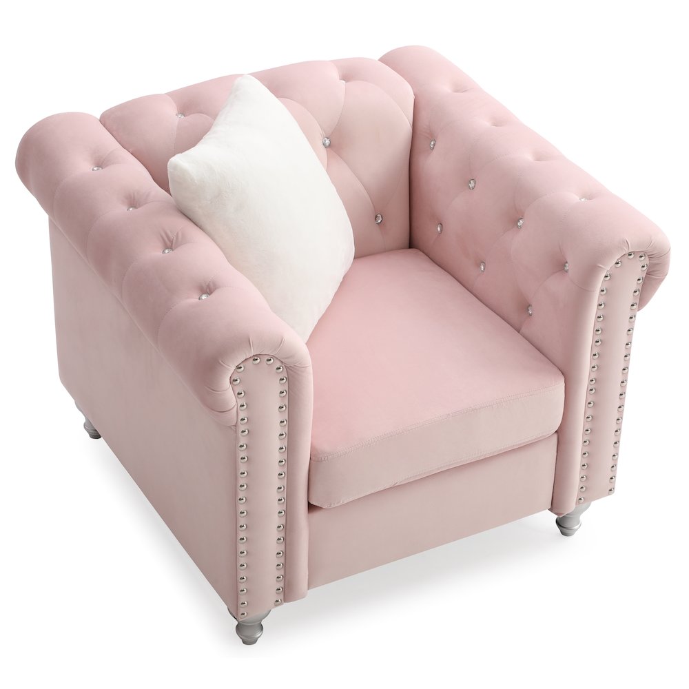 Glory Furniture Raisa Accent Chair in Pink Color. Picture 4