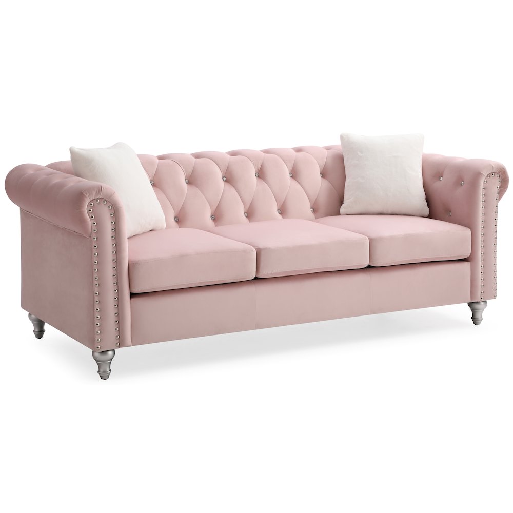 Glory Furniture Raisa Sofa in Pink Color. Picture 2