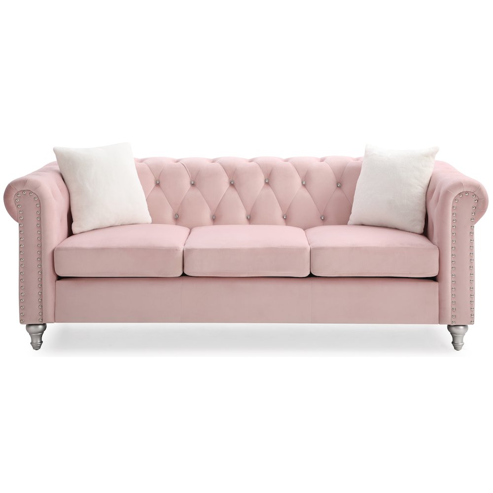 Glory Furniture Raisa Sofa in Pink Color. Picture 3