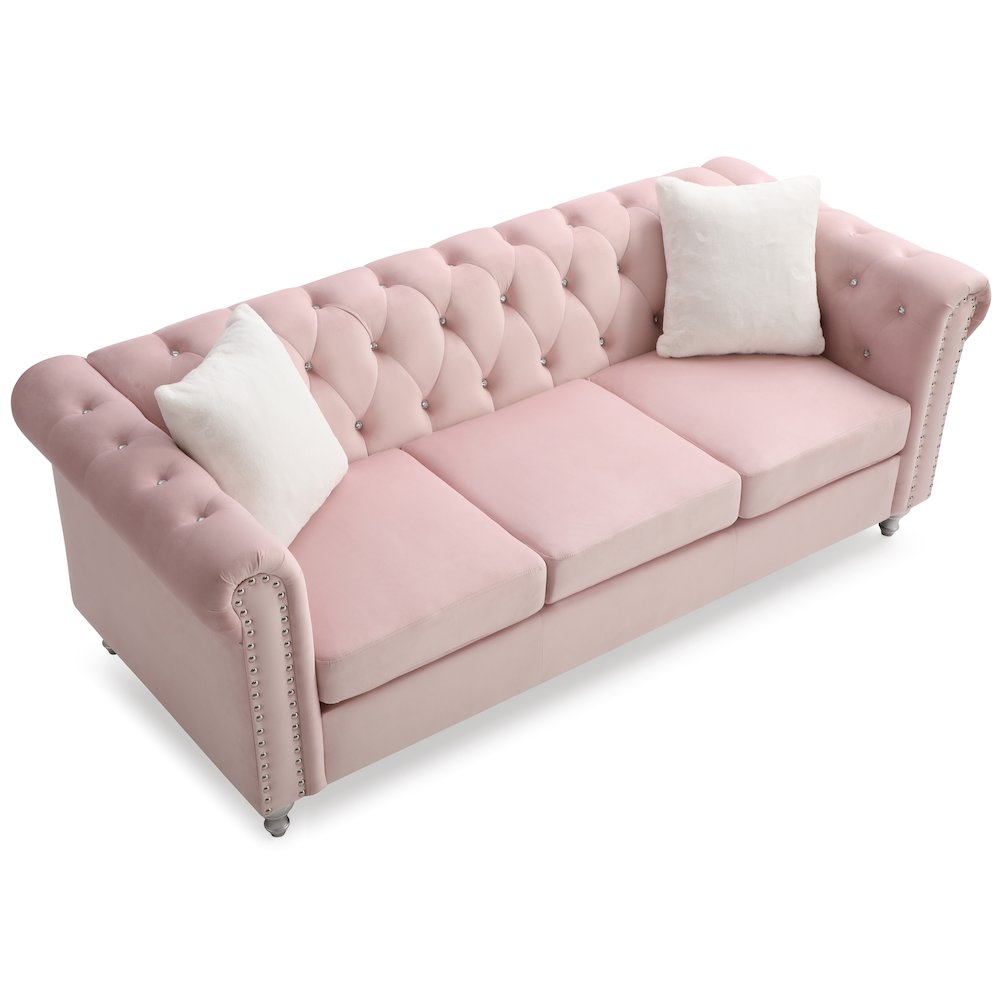 Glory Furniture Raisa Sofa in Pink Color. Picture 4