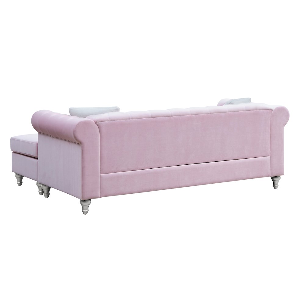 Glory Furniture Raisa Sofa Chaise in Pink Color. Picture 4