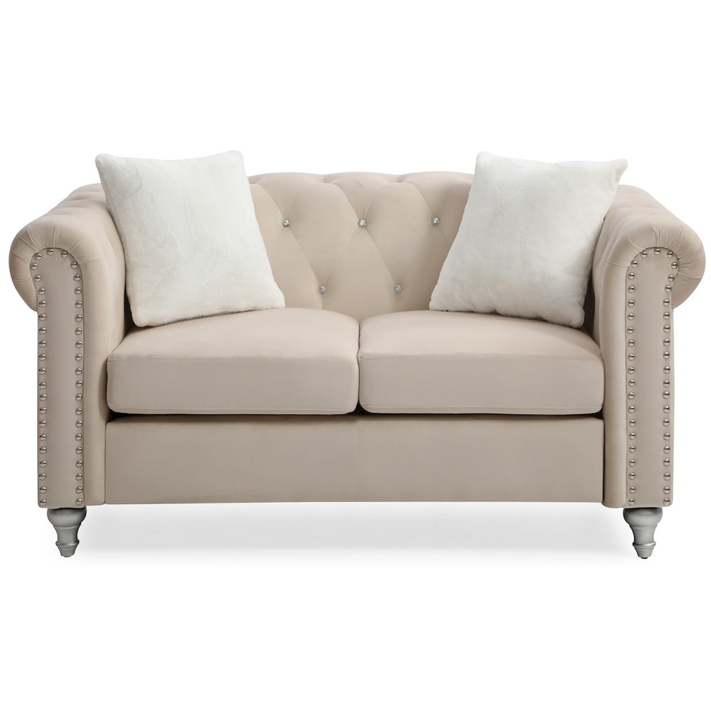 Glory Furniture Raisa Loveseat in Beige Color. Picture 2