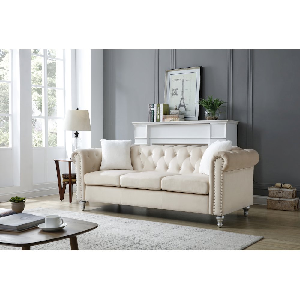 Glory Furniture Raisa Sofa in Beige Color. Picture 5