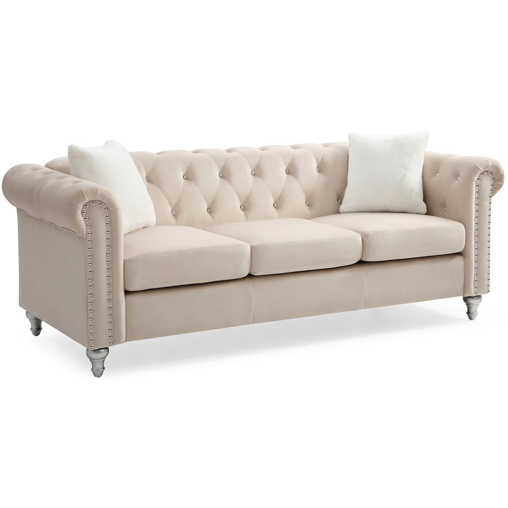 Glory Furniture Raisa Sofa in Beige Color. Picture 2