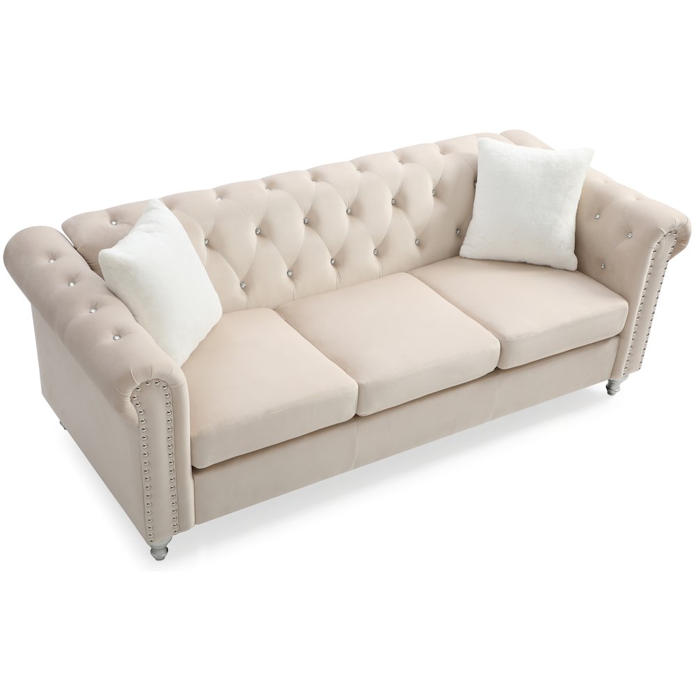Glory Furniture Raisa Sofa in Beige Color. Picture 4