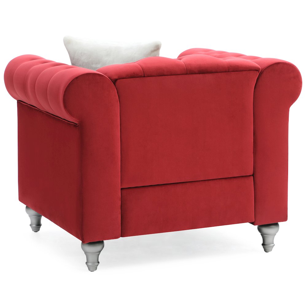 Glory Furniture Raisa Accent Chair in Burgundy Color. Picture 4