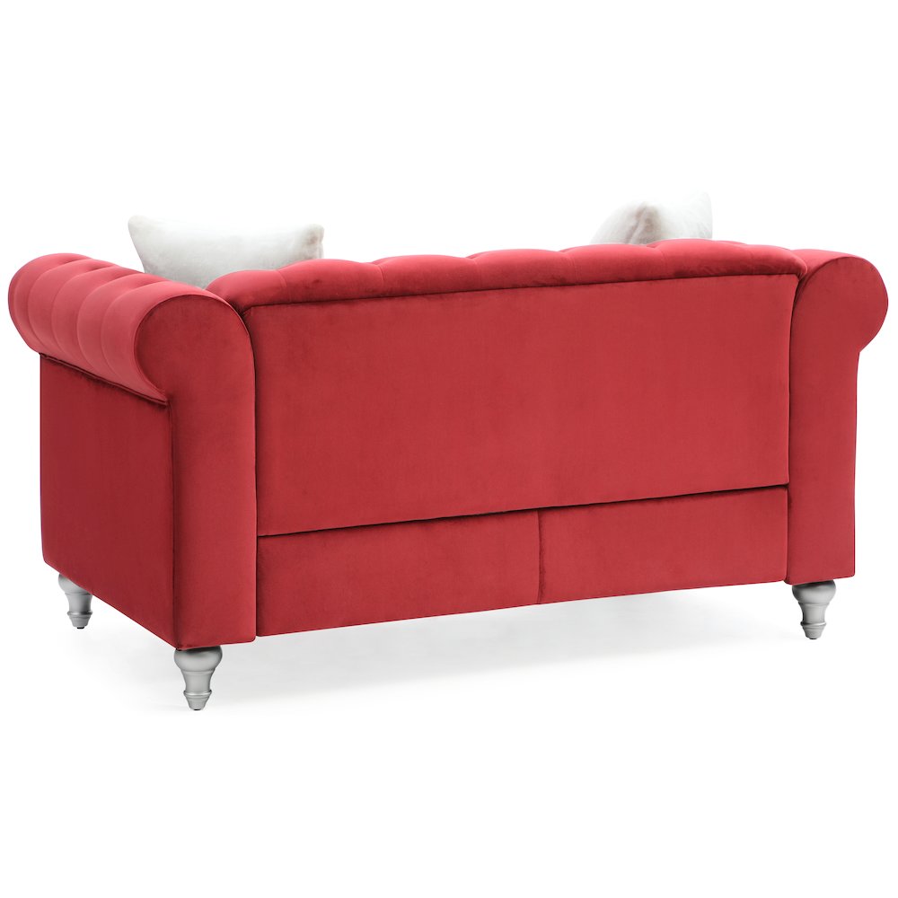 Glory Furniture Raisa Loveseat in Burgundy Color. Picture 4
